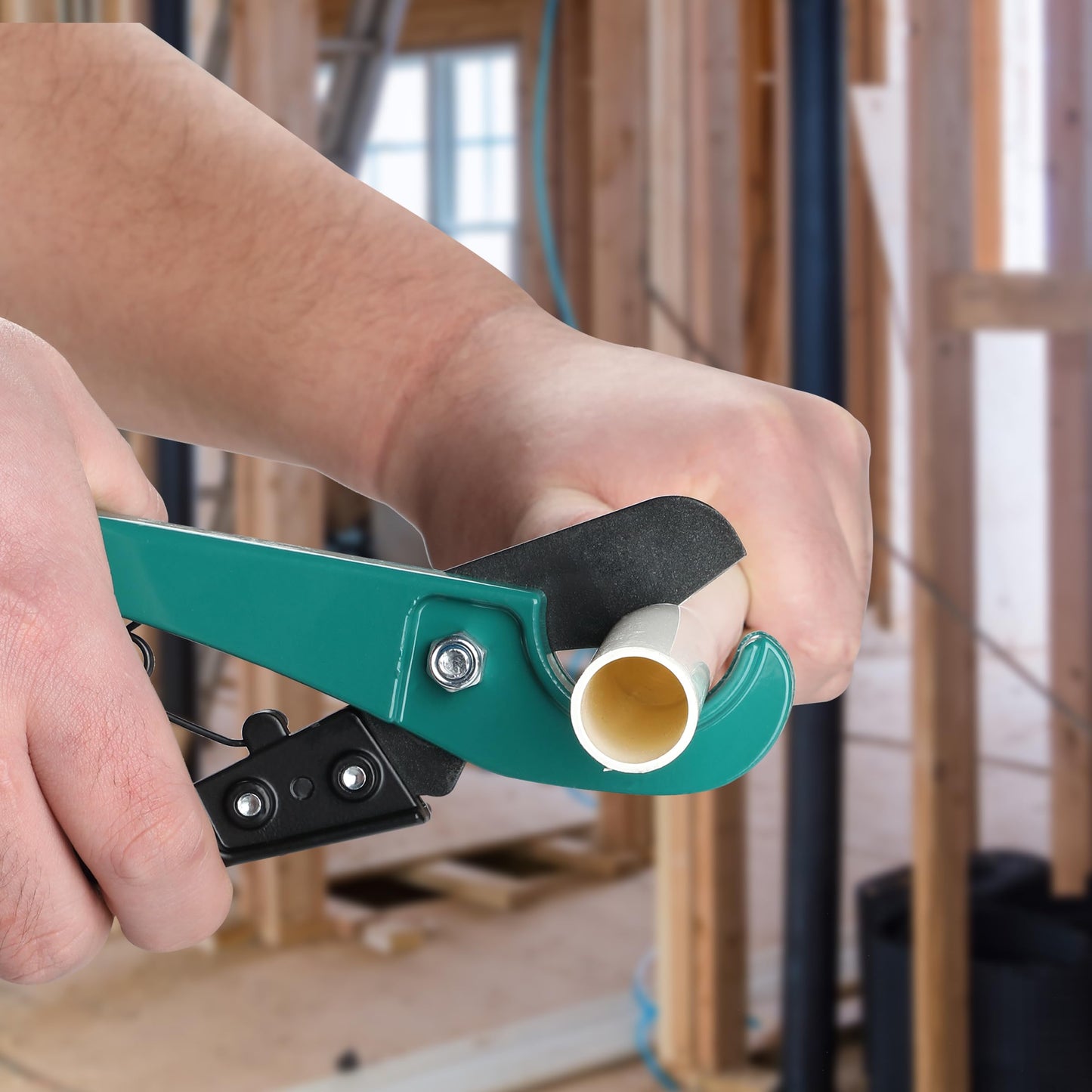 Bates PEX Pipe Cutter & Tube Cutter Set, Cuts 1/8"-1-1/4", Includes PTFE Tape, Rubber Hose & Plastic Pipe Cutting Tools for Plumbing