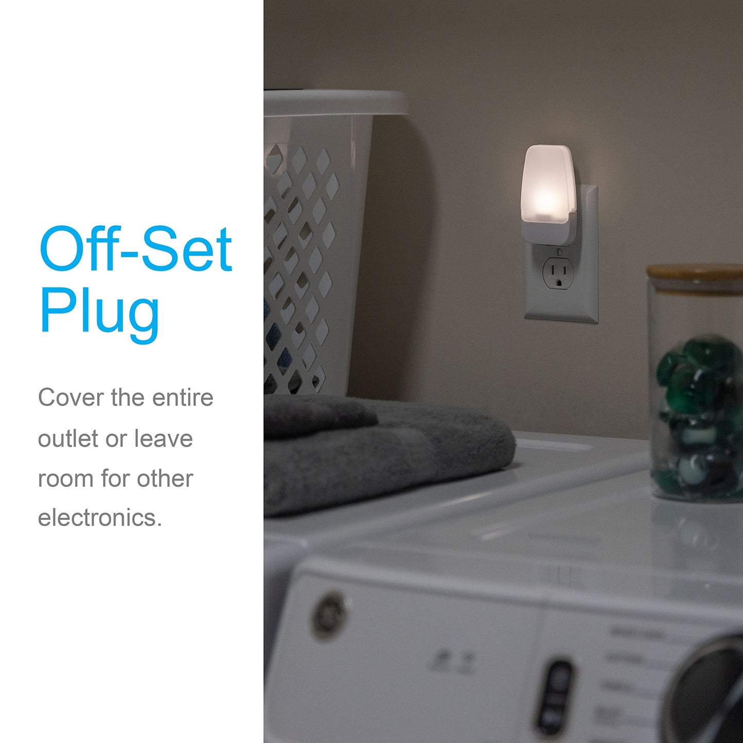 GE LED Night Light 2 Pack, Plug-In Dusk-to-Dawn Sensor, Warm White, Ambient Lighting for Bedroom, Bathroom, Nursery, Hallway, Kitchen