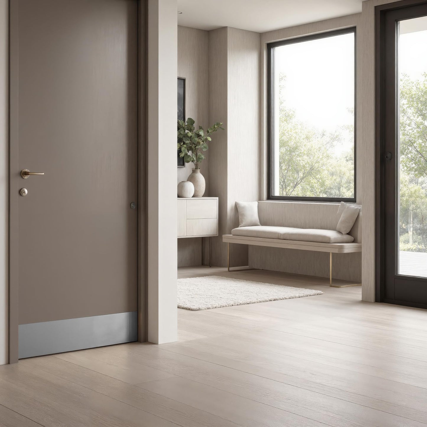 Prime-Line MP4837 Door Kickplate, 6 In. x 34 In., Satin Nickel Aluminum (Single Pack)