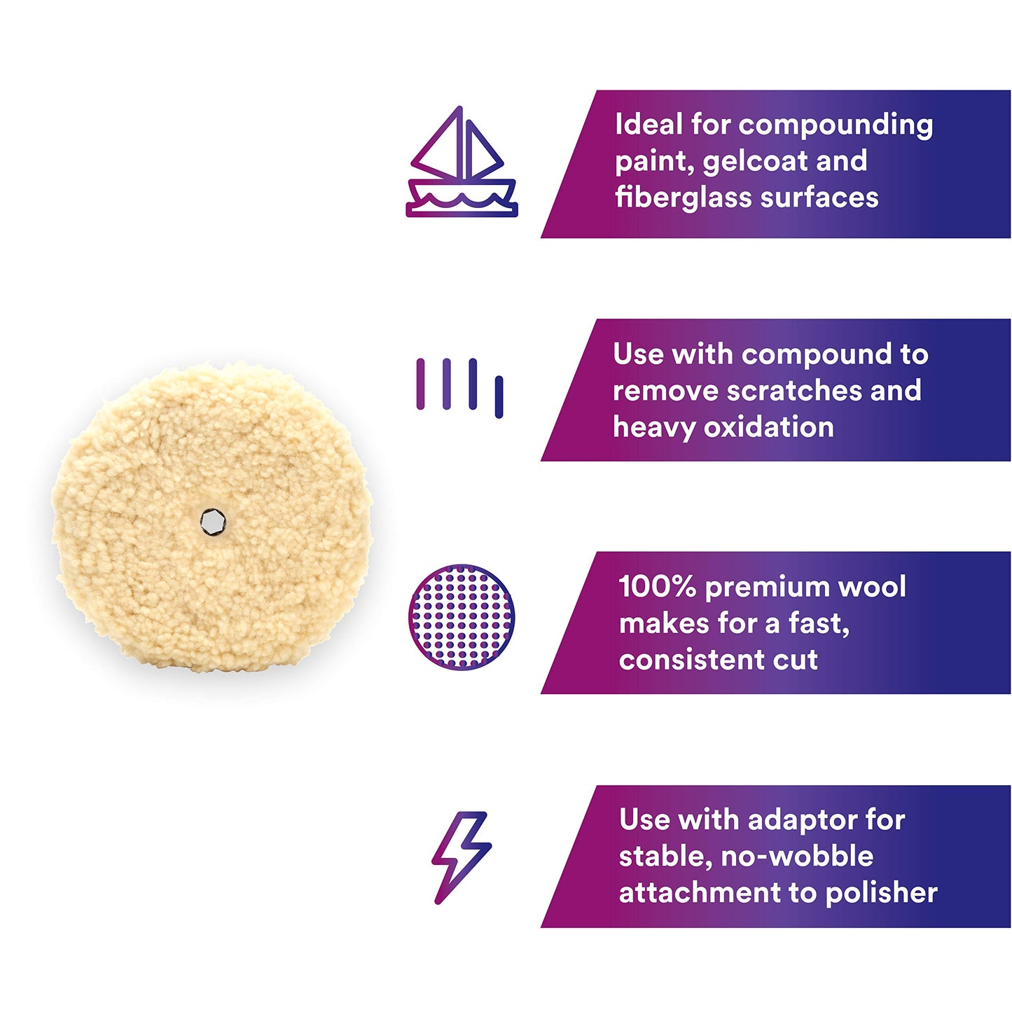 3M Wool Compounding Pad - Perfect-It 9 inch Quick Connect Pad 05753, 9 in