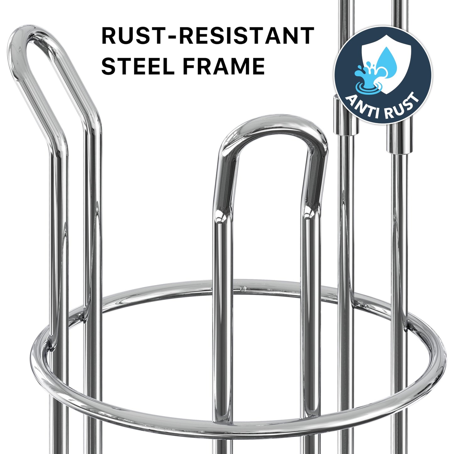 Simple Houseware Bathroom Toilet Tissue Paper Roll Storage Holder Stand, Chrome