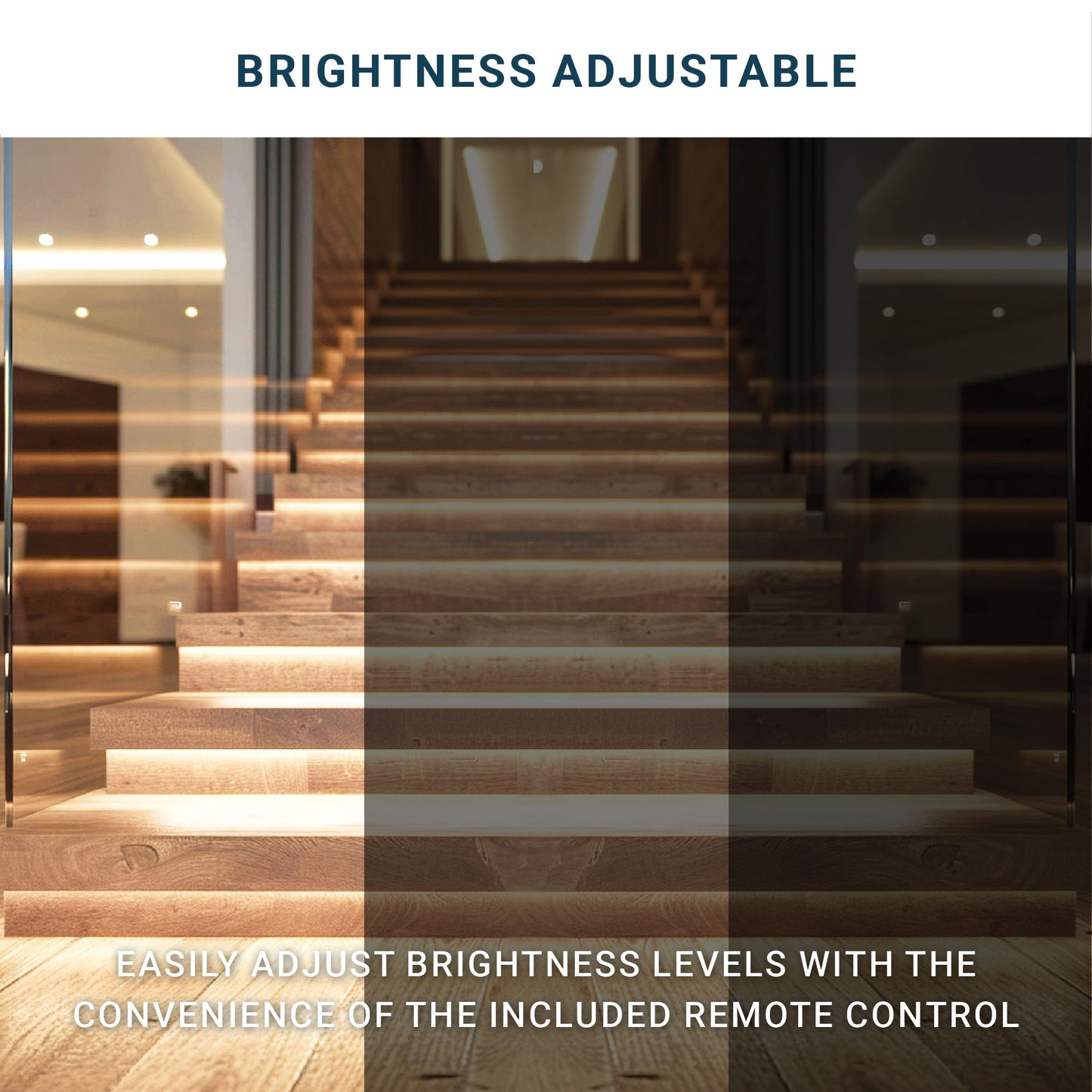 PARMIDA Motion Sensor LED Stair Lights, RGB + 5CCT, 24” Aluminum Bars, Dimmable, Remote, Cascading Style, UL Driver, 20 Steps