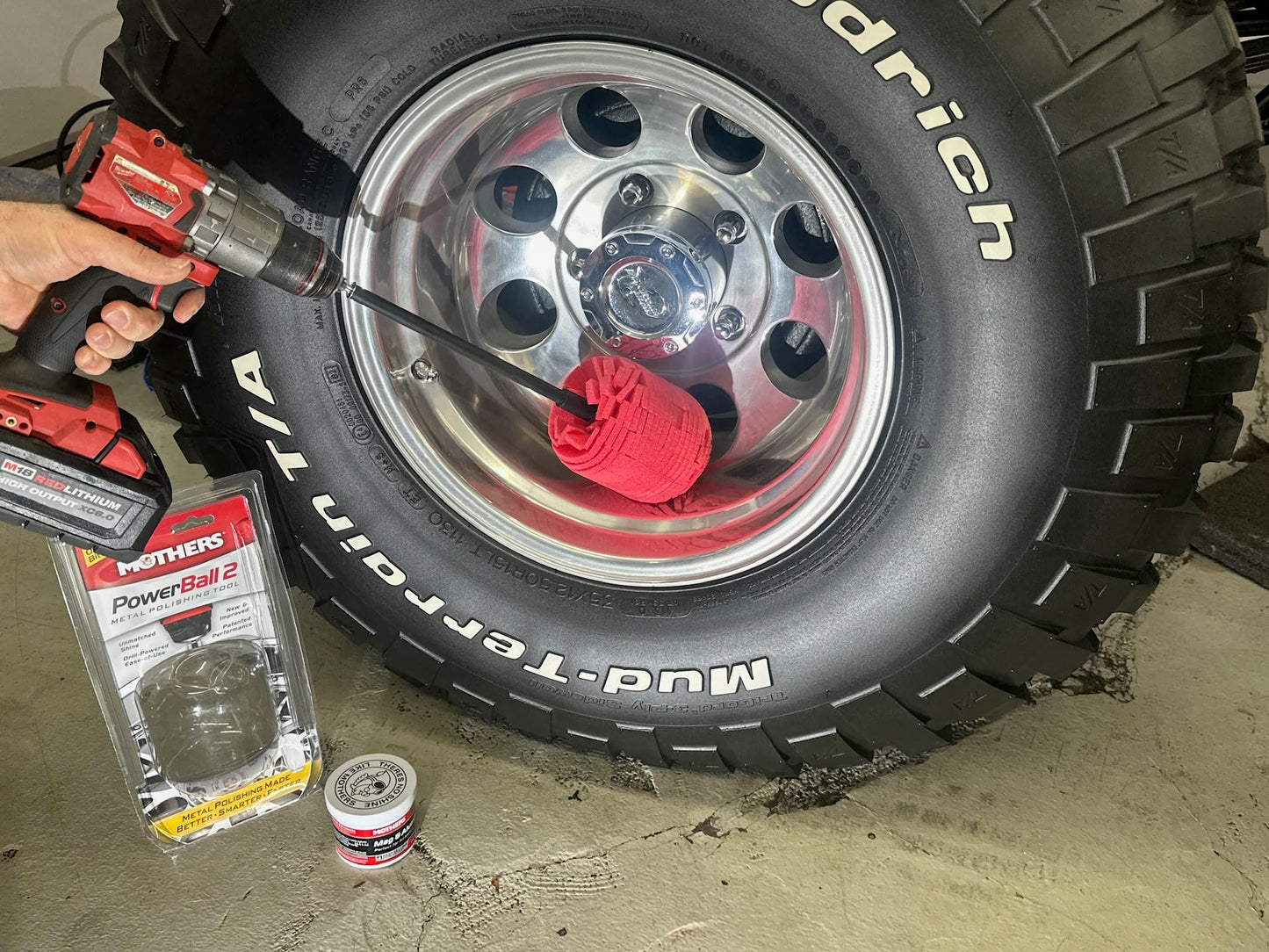 Mothers PowerBall 2 Drill Polisher with 10” Quick Swap Bit – Polishes Deep-Dish Wheels & Tight Spots Fast for a Brilliant Shine