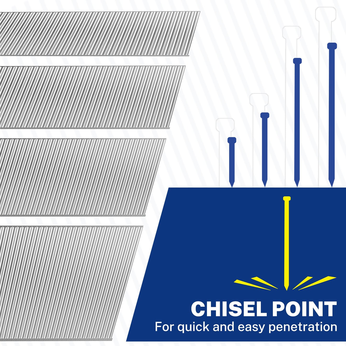 WORKPRO 1200 Count 18 Gauge Brad Nails, (2＂,1-1/2＂,1-1/4＂,3/4＂), Universal Brad Nail Gun Nails for Pneumatic & Electric Brad Nailers