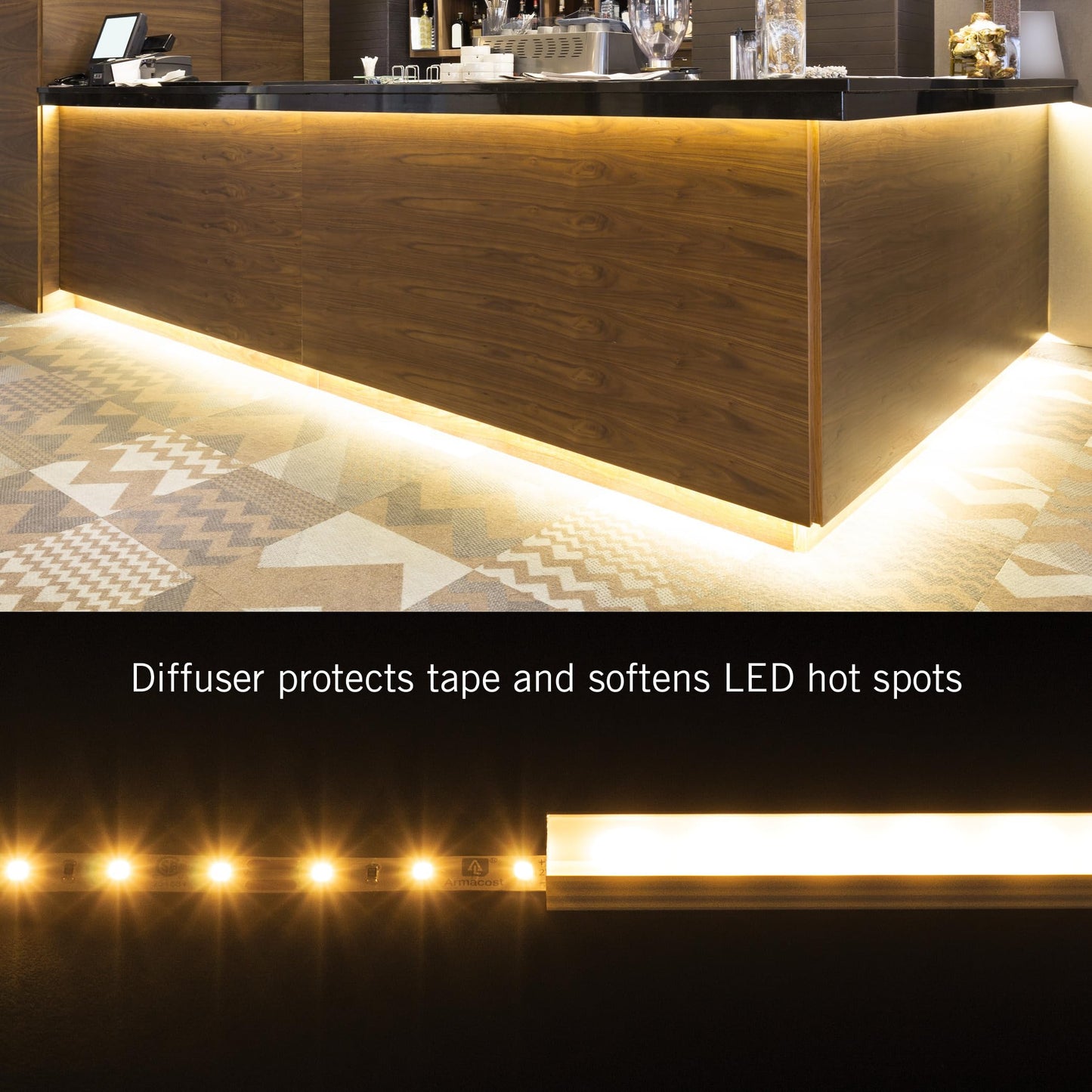 Armacost Lighting Wide Surface Mount LED Tape Light Mounting Channel 5-Pack, Silver, 960058