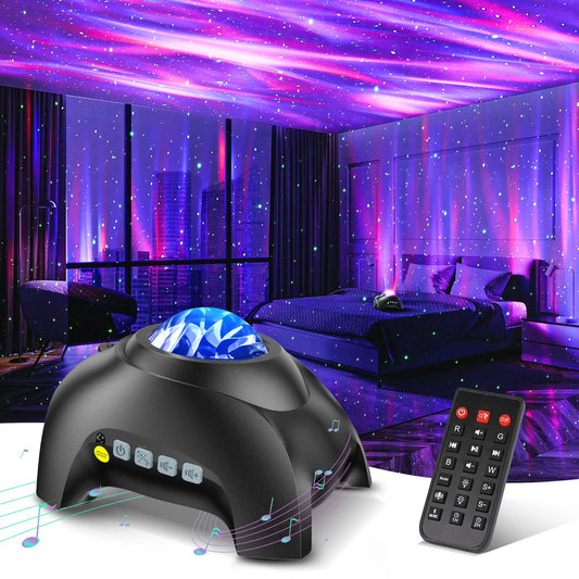 Northern Galaxy Aurora Projector with 33 LED Effects, Star & Nebula Light, Remote, White Noise & Bluetooth Speaker for Bedroom & Parties