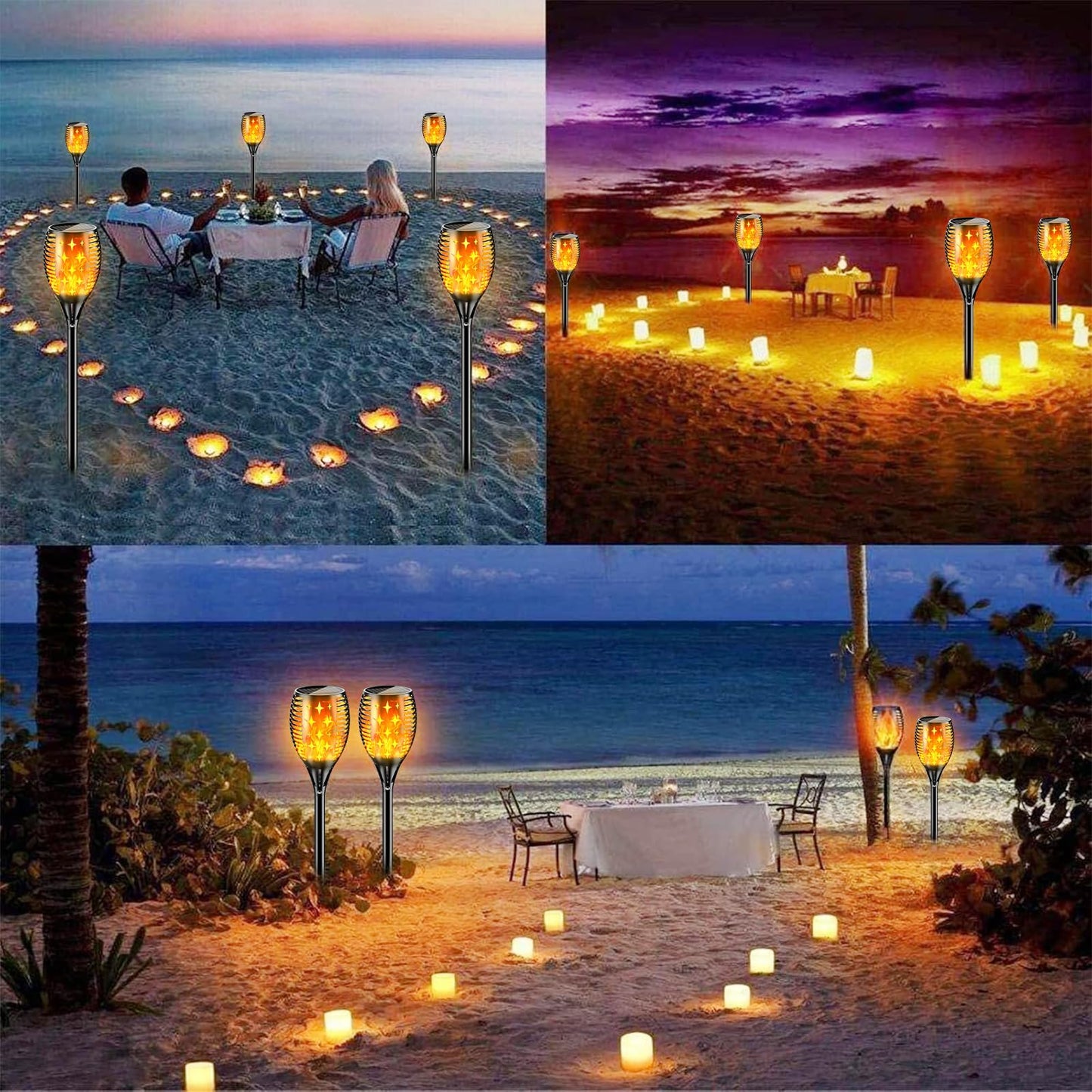 YoungPower 43'' Large Solar Torch Lights Flickering Flames Torches, Waterproof Outdoor Flame Decoration Lighting for Yard Driveway, 2 Pack