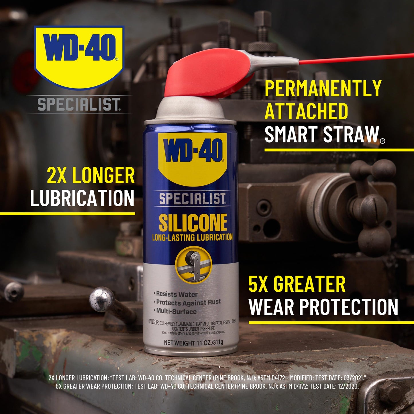 WD-40 Specialist Silicone Lubricant with SMART STRAW SPRAYS 2 WAYS, 11 OZ