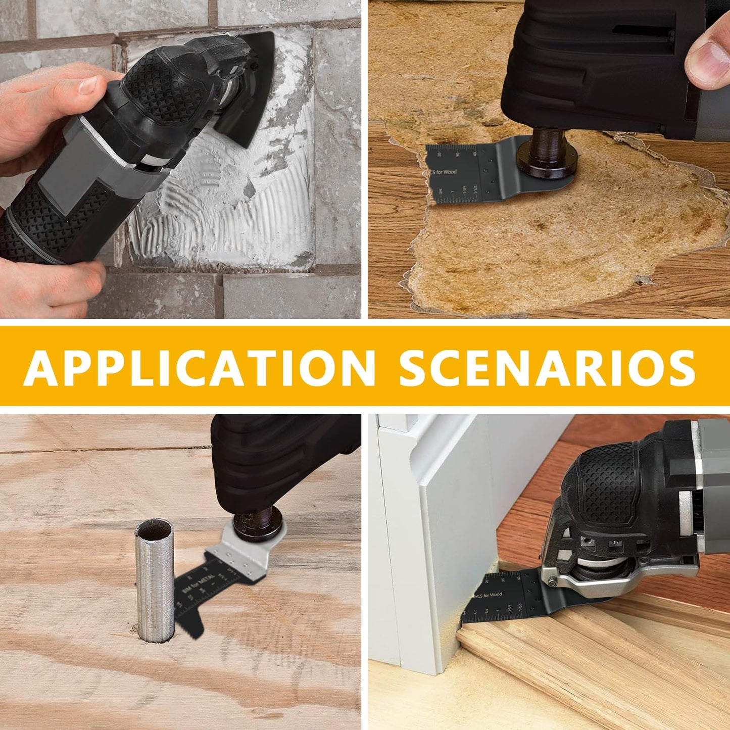 CaRoller 96-Pack Oscillating Multi-Tool Blades Kit for Wood, Metal & Plastic, Quick Release Compatible with Dewalt, Rockwell, Ryobi