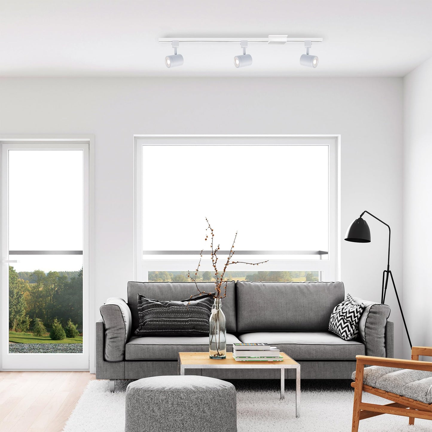 **WAC Lighting Charge 8010 LED 3-Light Track Kit, 27W, 4ft Track, Floating Canopy Feed, 5-CCT Selectable, Dimmable, White**