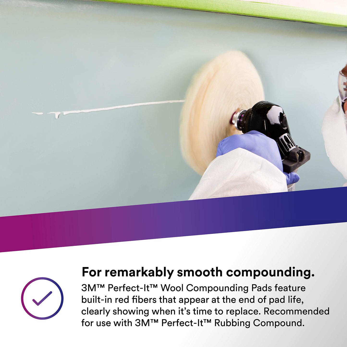 3M Wool Compounding Pad - Perfect-It 9 inch Quick Connect Pad 05753, 9 in