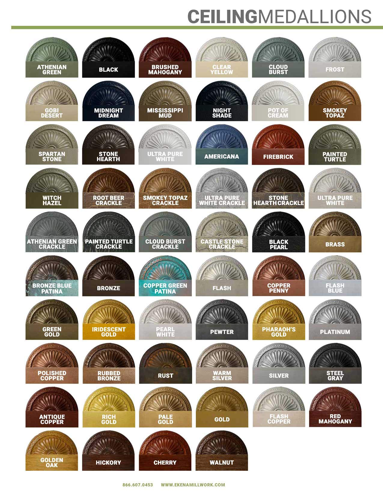 Ekena Millwork CM15LI2 15 3/8"OD x 7"ID x 1"P Lisbon Ceiling Medallion, Fits Canopies up to 7", 2 Piece