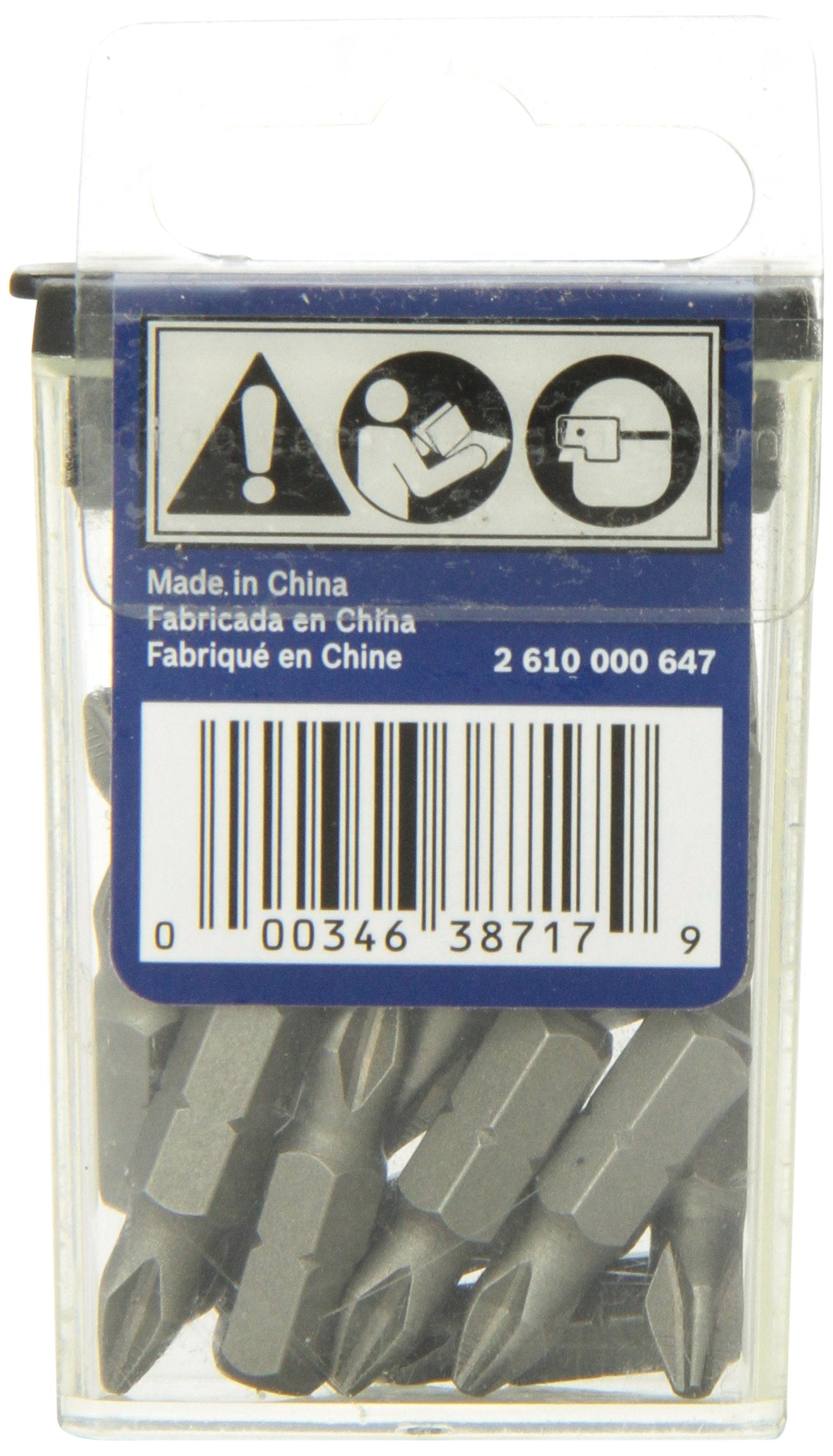 Bosch P2115TCB 1 In. Impact Tough Phillips Insert Bit, 15-Piece