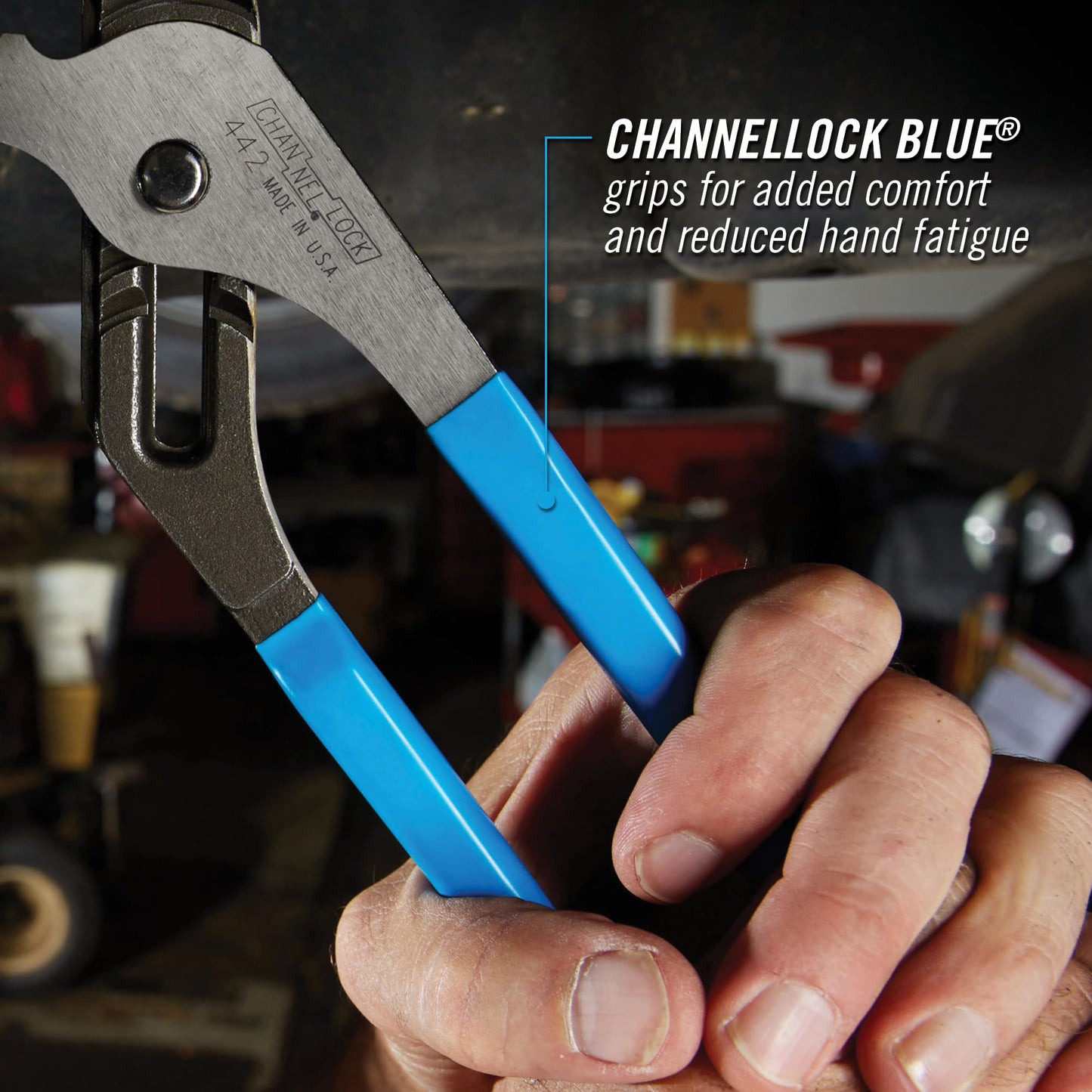 Channellock Tongue & Groove Plier 442 - V-Jaw, High Carbon Steel - 12 Inch