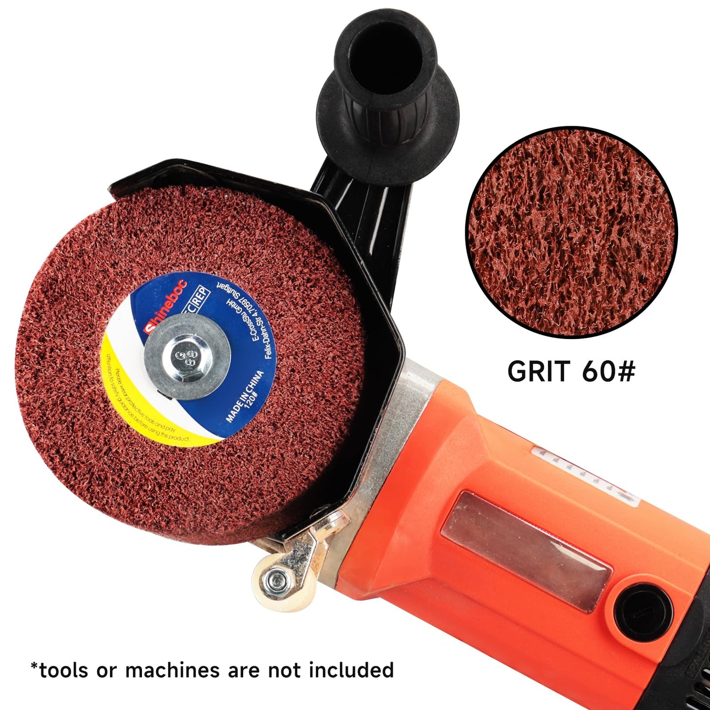 60 Grit Surface Conditioning Tool Drum,4.7" x 4" Burnishing Polishing Wheel Drum for Metal Stainless Steel Wood Surface Conditioning Treatment