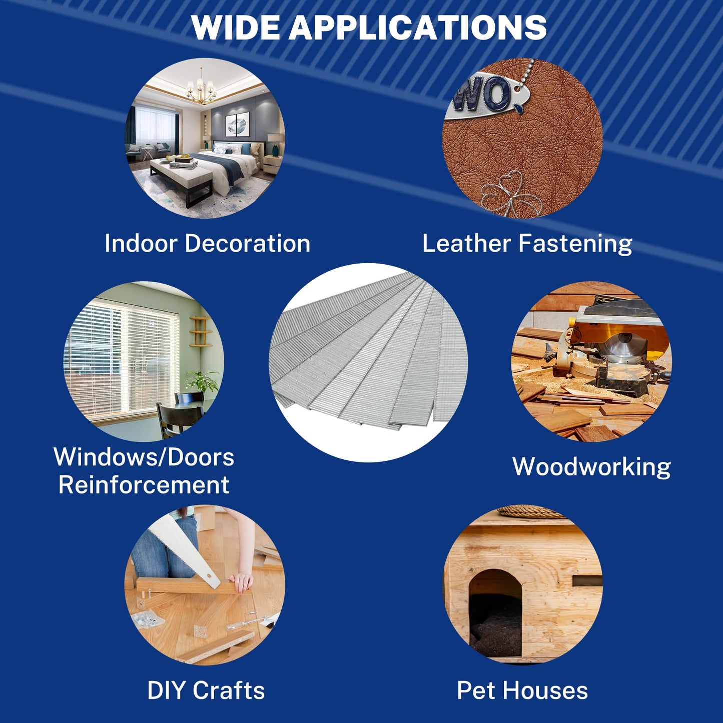 WORKPRO 1200 Count 18 Gauge Brad Nails, (2＂,1-1/2＂,1-1/4＂,3/4＂), Universal Brad Nail Gun Nails for Pneumatic & Electric Brad Nailers