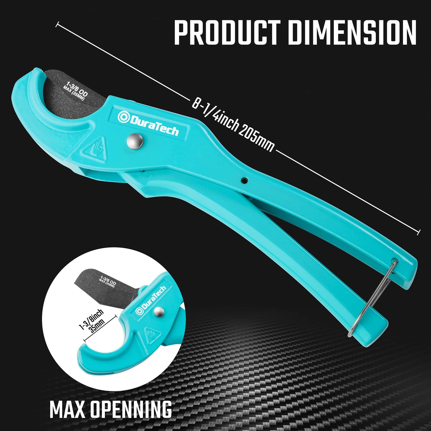 DURATECH PEX Pipe Cutter for 1/8"-1" PEX & Rubber Hoses, PTFE-Coated Sharp Blade, Ideal for Home & Plumbing Repairs (Not PVC)