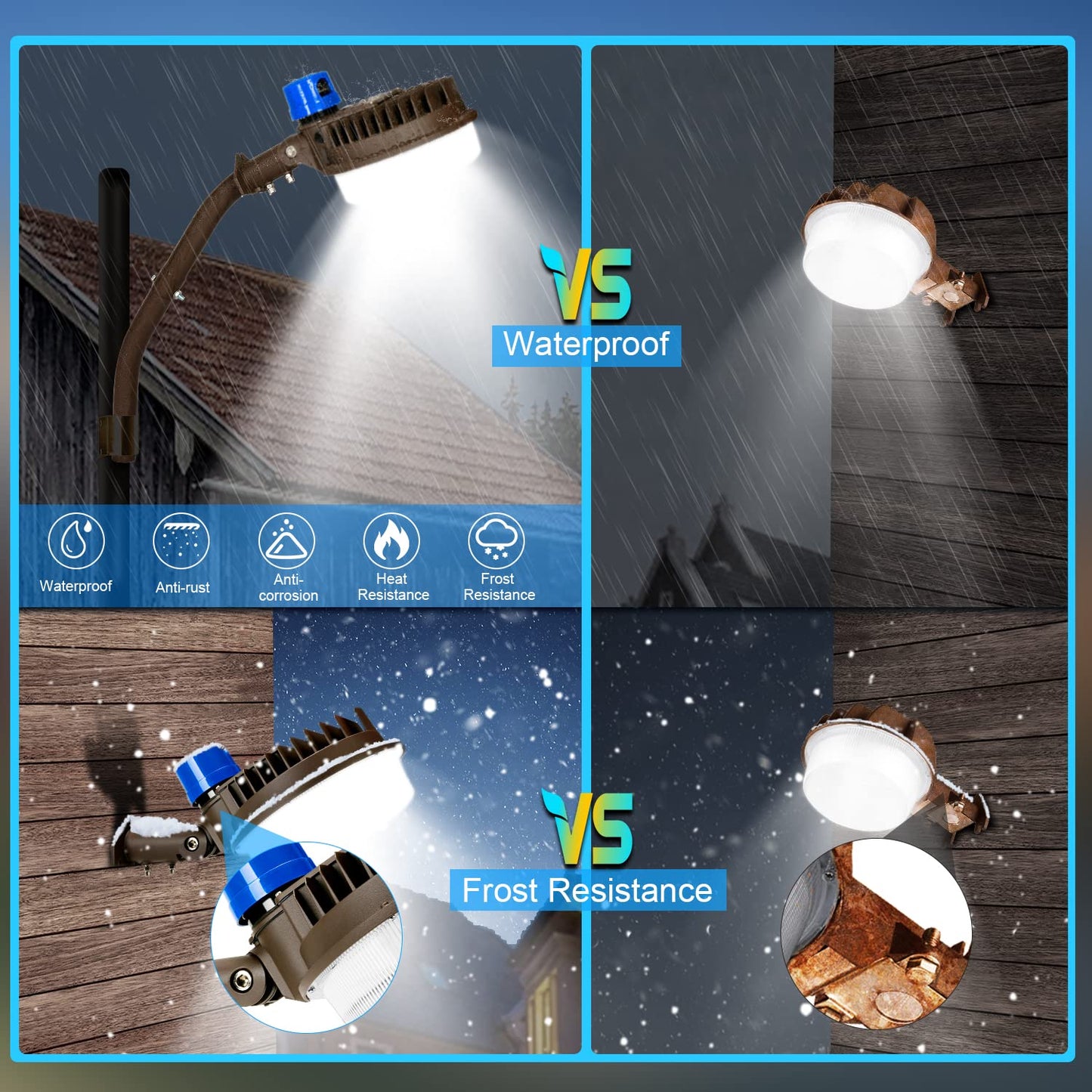 LEDMO 120W LED Barn Light, 18000LM, Dusk-to-Dawn, Adjustable Mounting Arms, 5000K, IP65 Waterproof Outdoor Security Flood Light