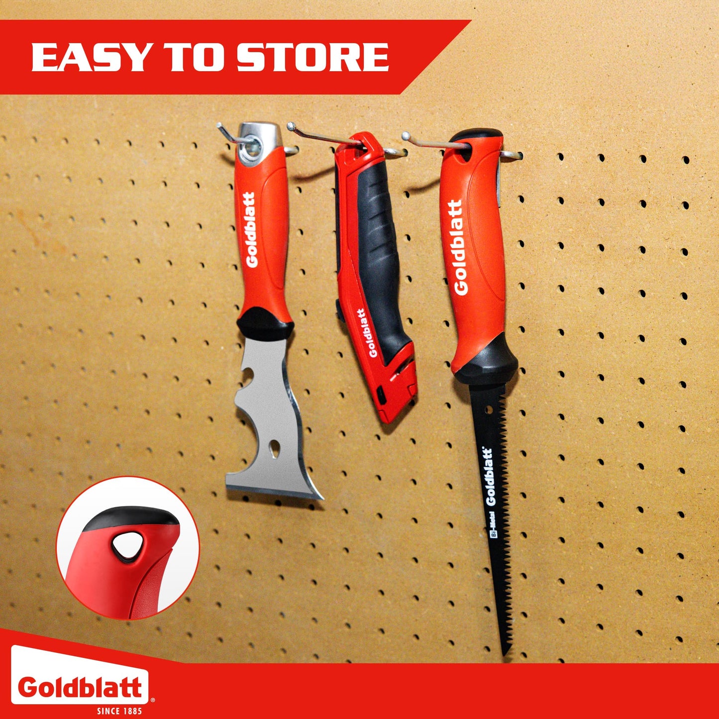 Goldblatt Drywall Saw – 6-Inch Jab Saws, Keyhole Saws with Soft Grip Handle, Hand Saw, Sheetrock Cutter, Wallboard Cutter with 8 TPI Bi-Metal Blade