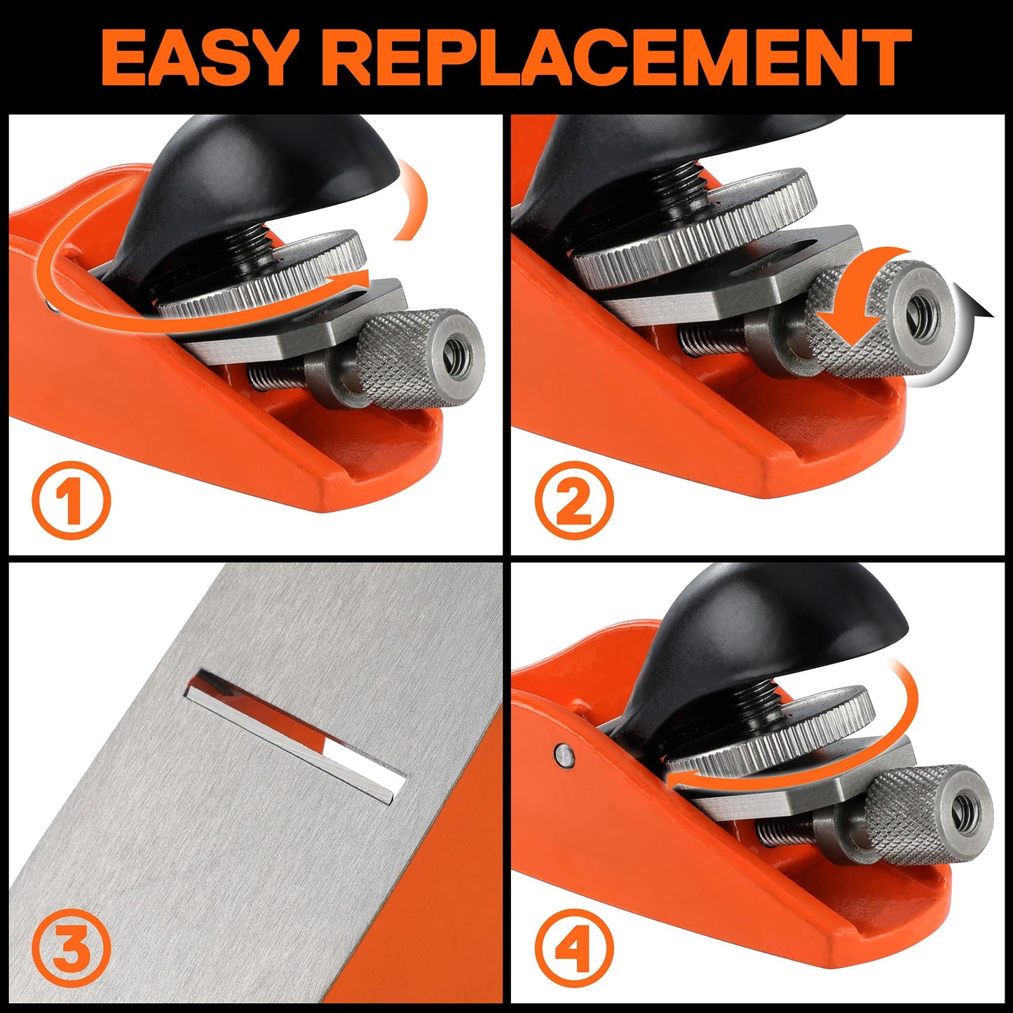 JORGENSEN Mini Block Plane Replacement Blade – 3mm O1 Steel, High Hardness, Long-Lasting Edge for Mini Wood Planer