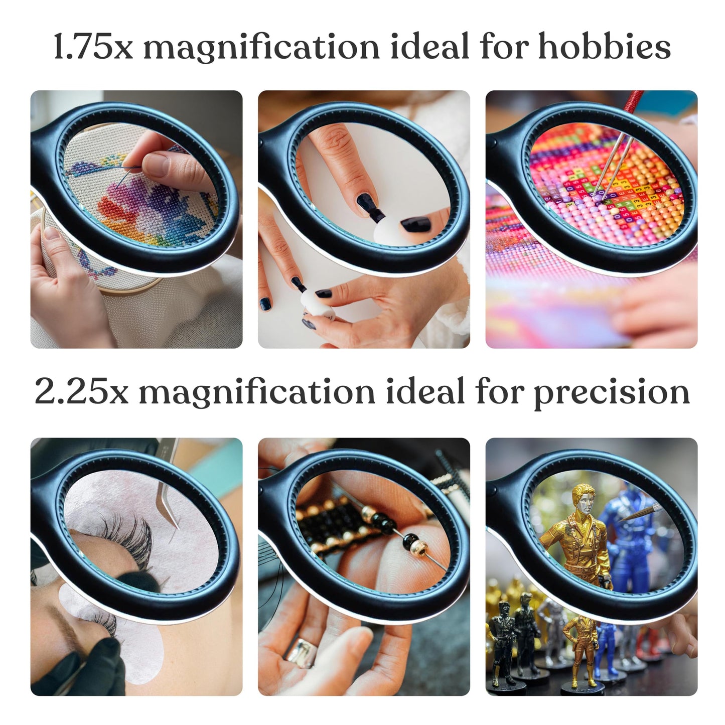 Brightech LightView Pro Flex 2-in-1 Magnifying Desk Lamp, 2.25X LED Lighted Magnifier, Adjustable Gooseneck for Reading, Crafts & Close Work