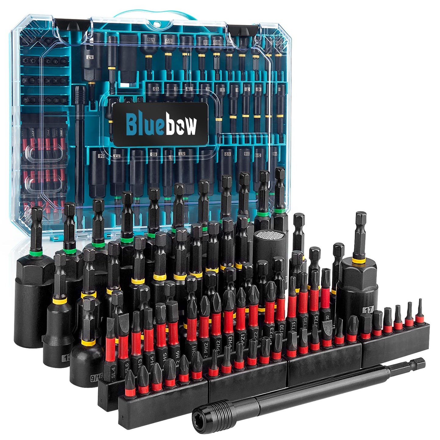 80-Piece Magnetic Impact Nut Driver Set with Metric & SAE Sockets, Quick-Release Extension, Power Bits, Bit Holder & Storage Box