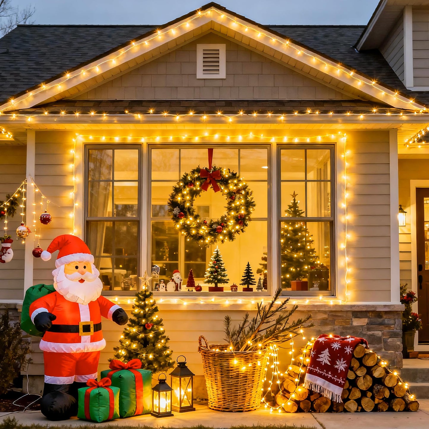 JMEXSUSS 100 LED Warm White Christmas Lights, 33ft Plug-In String, 8 Modes, Indoor & Outdoor Fairy Twinkle Lights for Tree & Home Decor