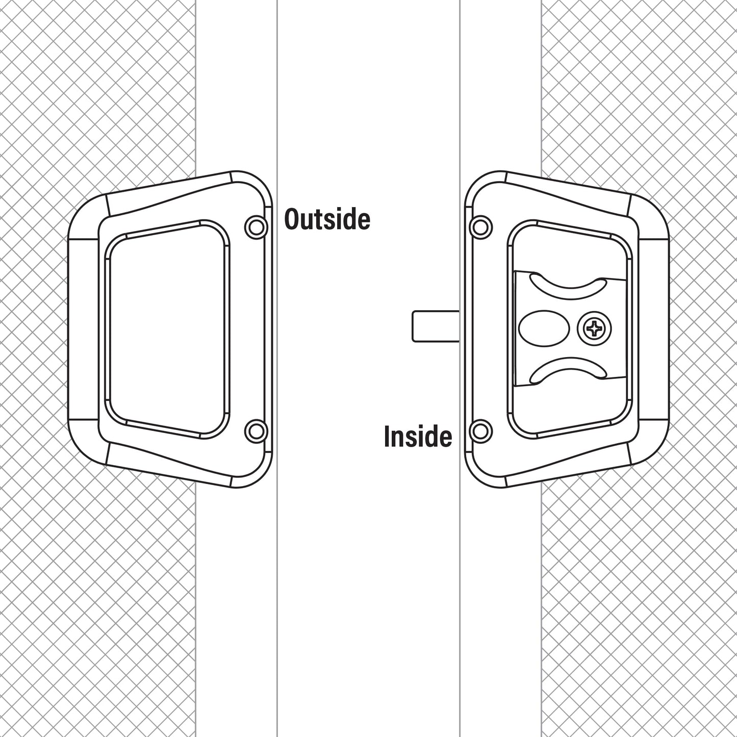 Prime-Line A 187 Black Plastic Hat Section Screen Door Handle and Latch (Single Pack)