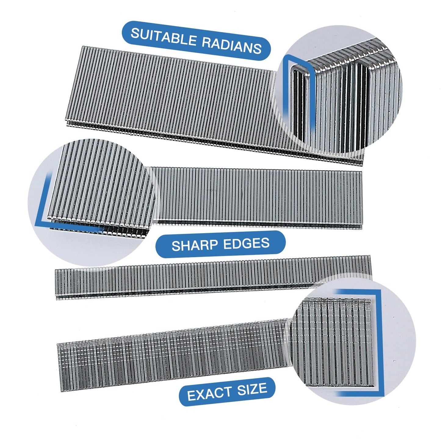 SITLDY 18 Gauge 1600-Count, 1/4 Inch Narrow Crown Staples (1/2"+3/4"+1") and Brad Nails (5/8"), 400 per Size, Galvanized