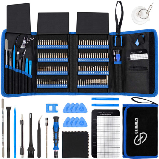 STREBITO 142-Piece Precision Screwdriver & Bit Set, Magnetic Repair Toolkit for iPhone, MacBook, PC, Laptop, Tablet, Game Consoles
