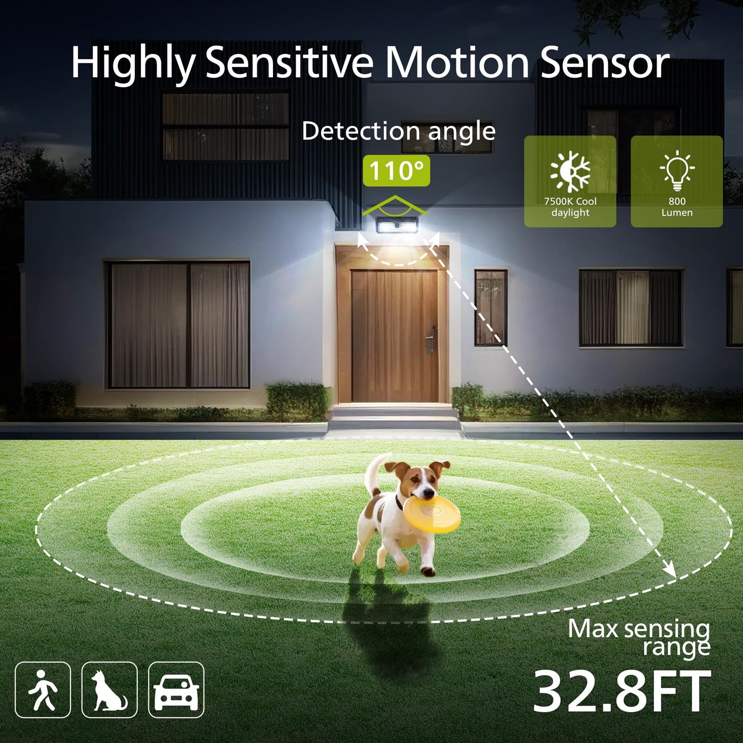 Philips Solar Motion Sensor Lights, 258 LEDs, Outdoor Waterproof Security Light with 3 Modes for Yard, Garden, Fence & Garage