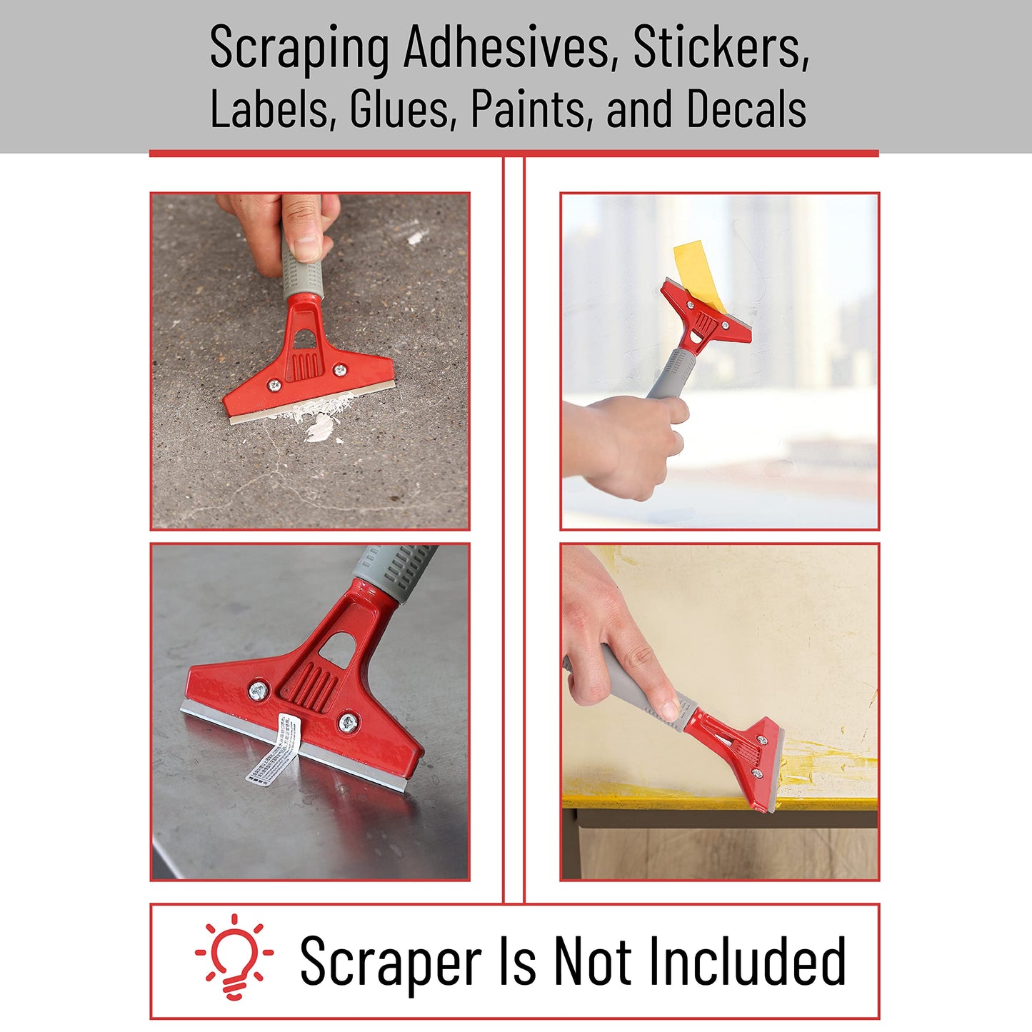 Bates 30-Pack 4" Carbon Steel Scraper Blades, Floor & Paint Razor Blade Replacement for Scrapers