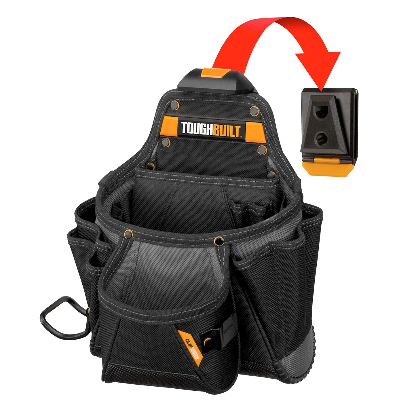 ToughBuilt Cliptech Series - Contractor Tool Pouch with Compact Jobsite Storage, Durable Construction, and Easy-Access Organization for Daily Professional Use (TB-CT-01)