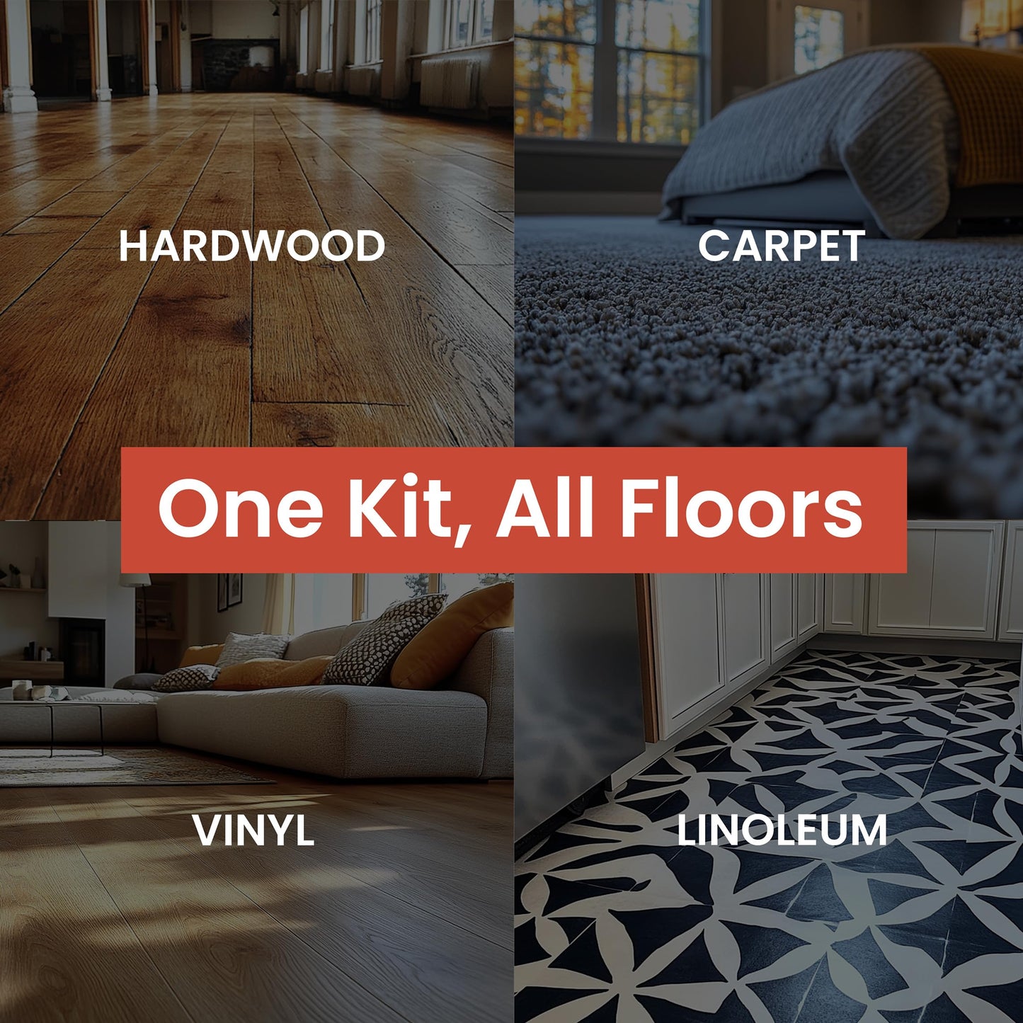 SQUEEEK NO MORE Floor Squeak Repair Kit – Hardwood, Carpet, Vinyl & Linoleum, Includes Joist Finder, Drill Bits & 50 Screws