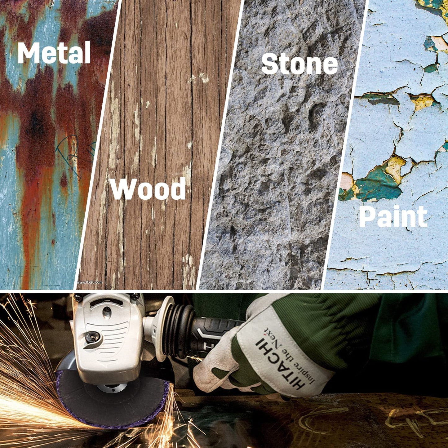 10-Pack 4" Strip Discs for Angle Grinder, Rust & Paint Remover Wheels, Abrasive Quick-Strip Discs for Oxidation, Rust, Paint (4" x 5/8")