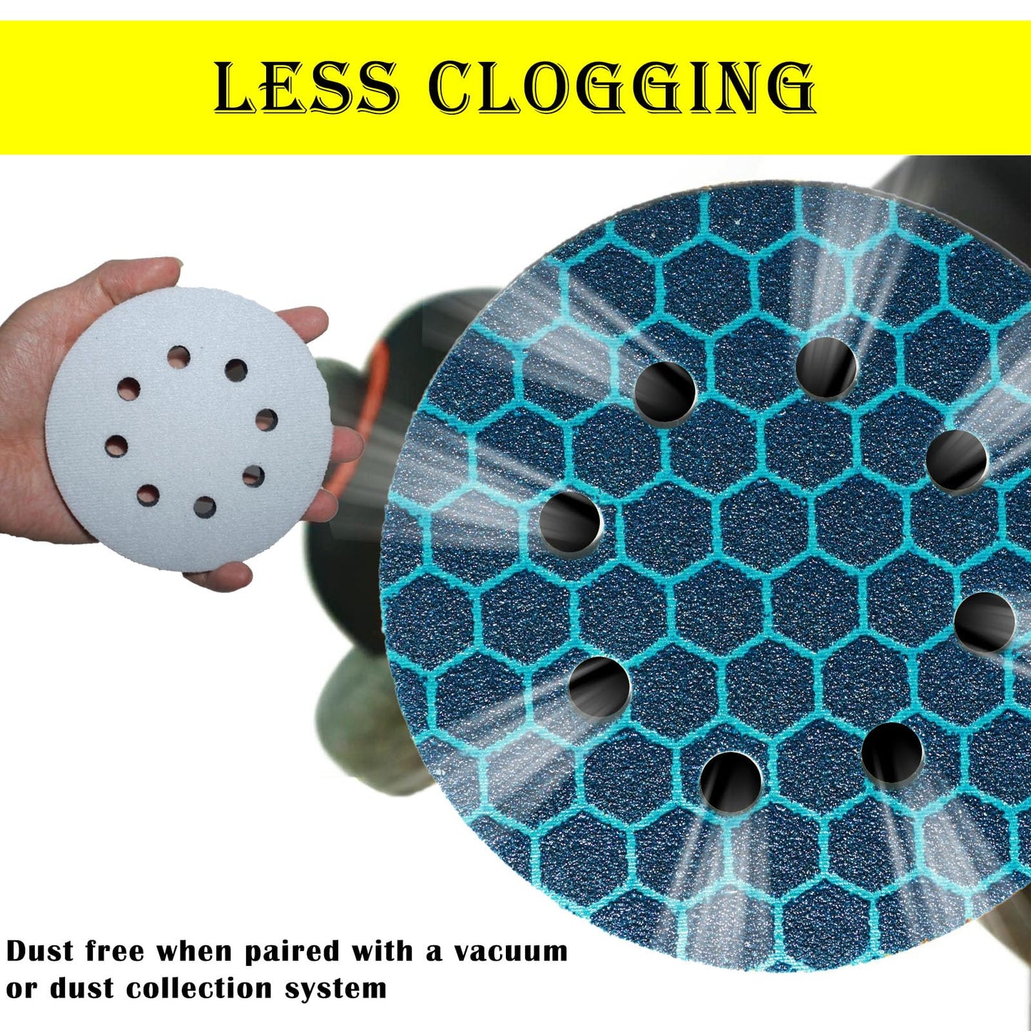 Crossarctic 5-Inch 8-Hole Soft Interface Pads, Hook & Loop Foam Cushion Backing Pads for Orbital Sander, 4-Pack