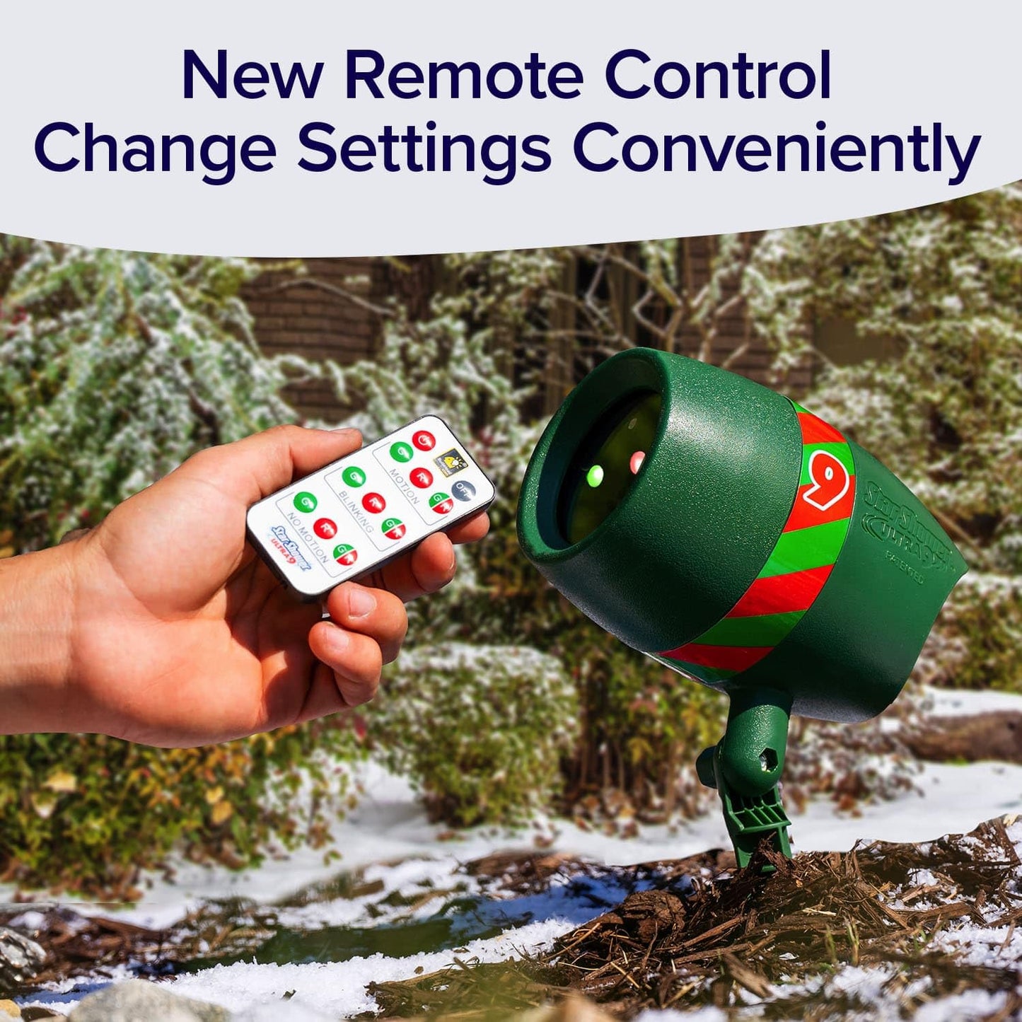 Star Shower Ultra 9 Outdoor Laser Light Show with Remote – 9 Patterns, 3 Colors, Motion/Still, Up to 3200 Sq Ft, AS SEEN ON TV