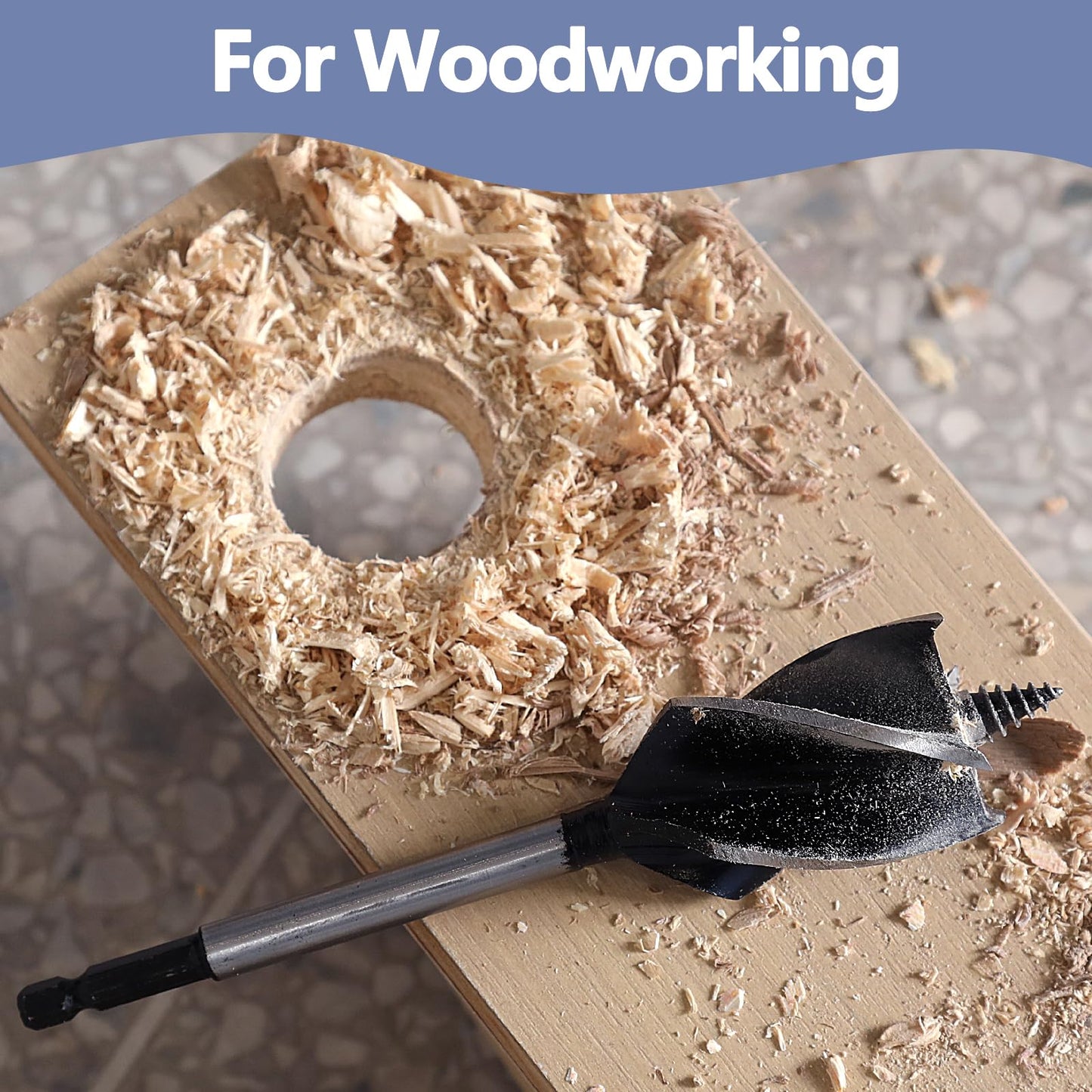 1-1/16" x 6-1/2" Auger Drill Bit for Wood, 1/4" Hex Shank, Ideal for Hardwood, Softwood, Plywood & DIY Projects