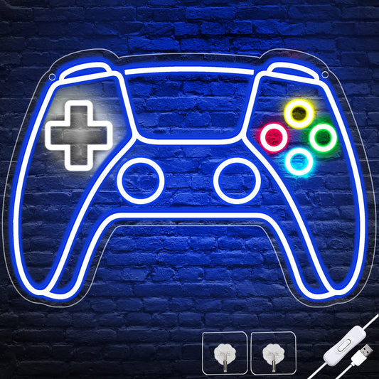 Gamer LED Neon Sign – Gamepad Shape, USB Powered, Wall Decor for Boys, Teens & Kids, Perfect Gaming Room & Gift Idea