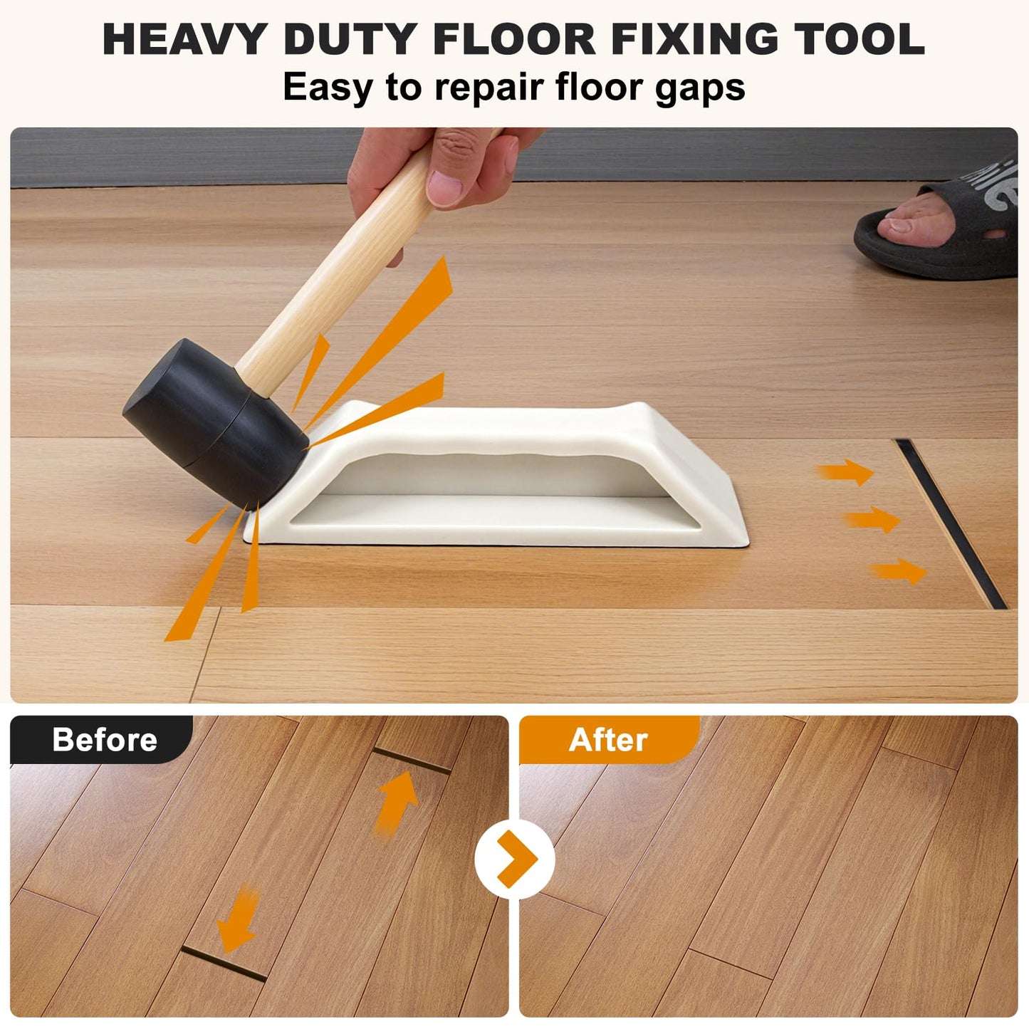 Floor Gap Fixer Tool – Heavy-Duty Plank Grabber with Washable Adhesive Pad for Laminate, Vinyl & Hardwood Flooring Repair