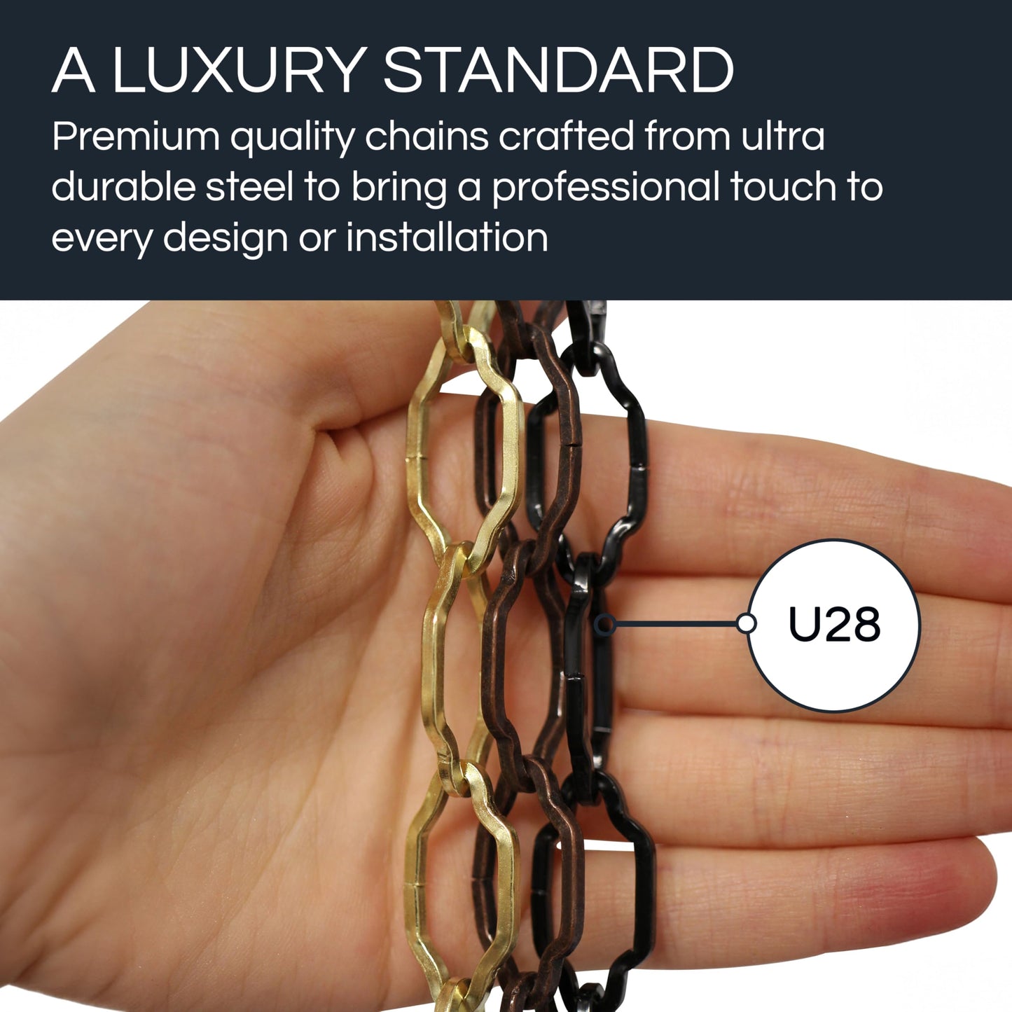 RCH Hardware CH-S57-30-AB-10 Steel Chandelier Chain, Antique Brass (10 Feet)