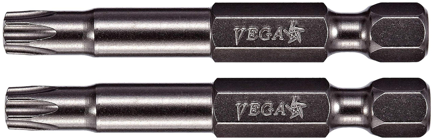 VEGA T15 TORX Security Bits. Professional Grade ¼ Inch Hex Shank TORX T-15 S2 Steel 2" Security Bits. 150TT15A-2A (Pack of 2)