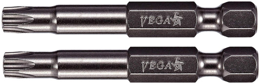 VEGA T15 TORX Security Bits. Professional Grade ¼ Inch Hex Shank TORX T-15 S2 Steel 2" Security Bits. 150TT15A-2A (Pack of 2)