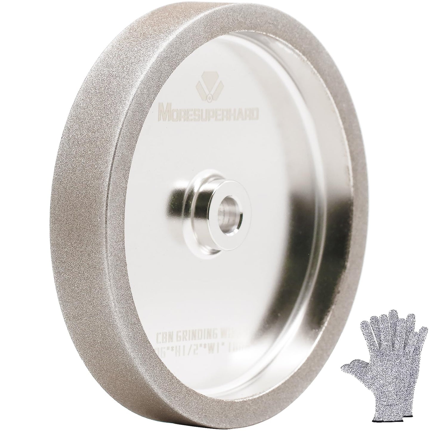 MORESUPERHARD 6" CBN Grinding Wheel, 180 Grit, 1" Wide, 1/2" Bore, Bench Grinder Sharpener for HSS & Woodturning Tools