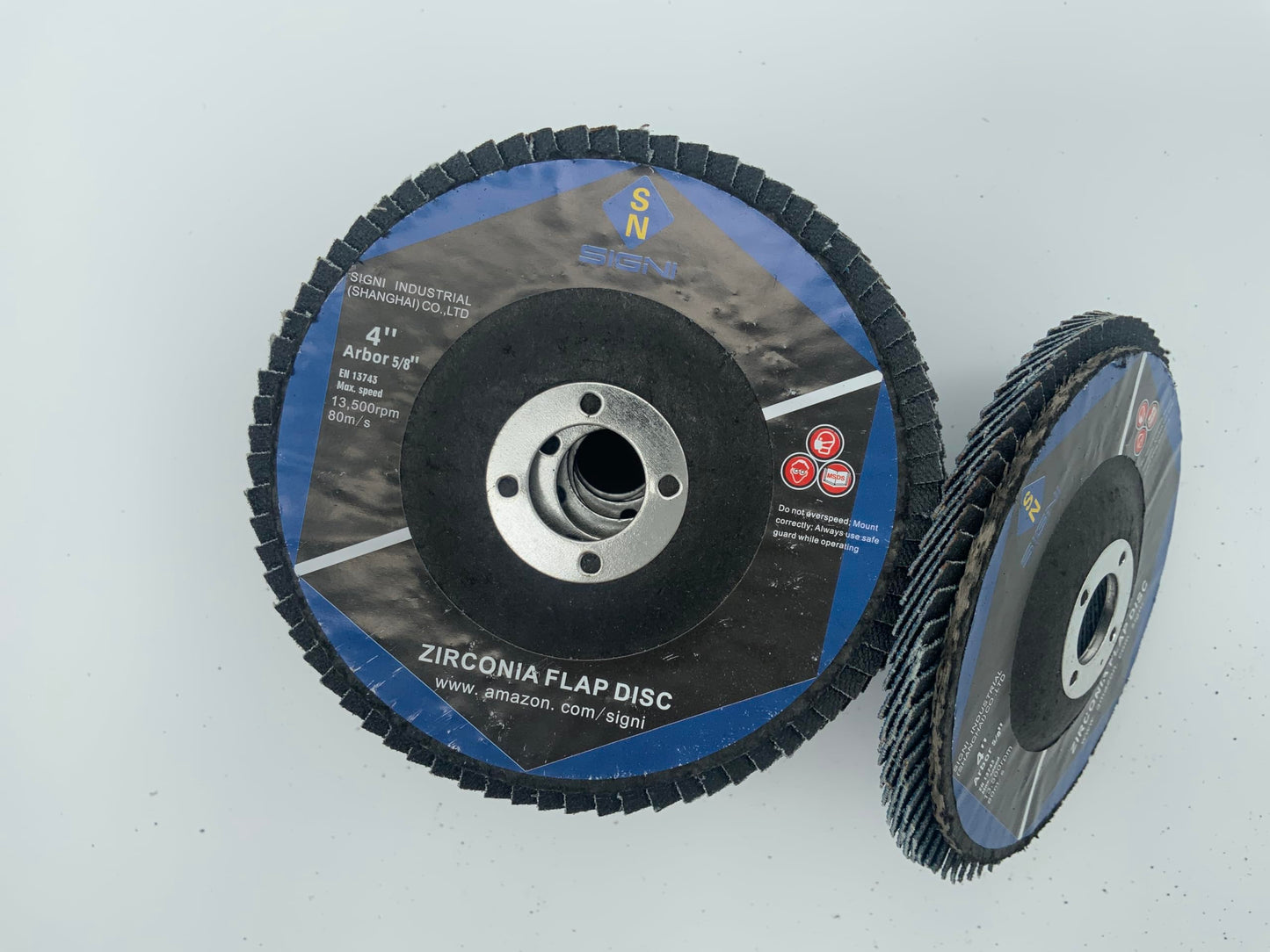 SIGNI 4" x 5/8" Premium Zirconia Flap Discs T27 10-Pack (Grit 120#)