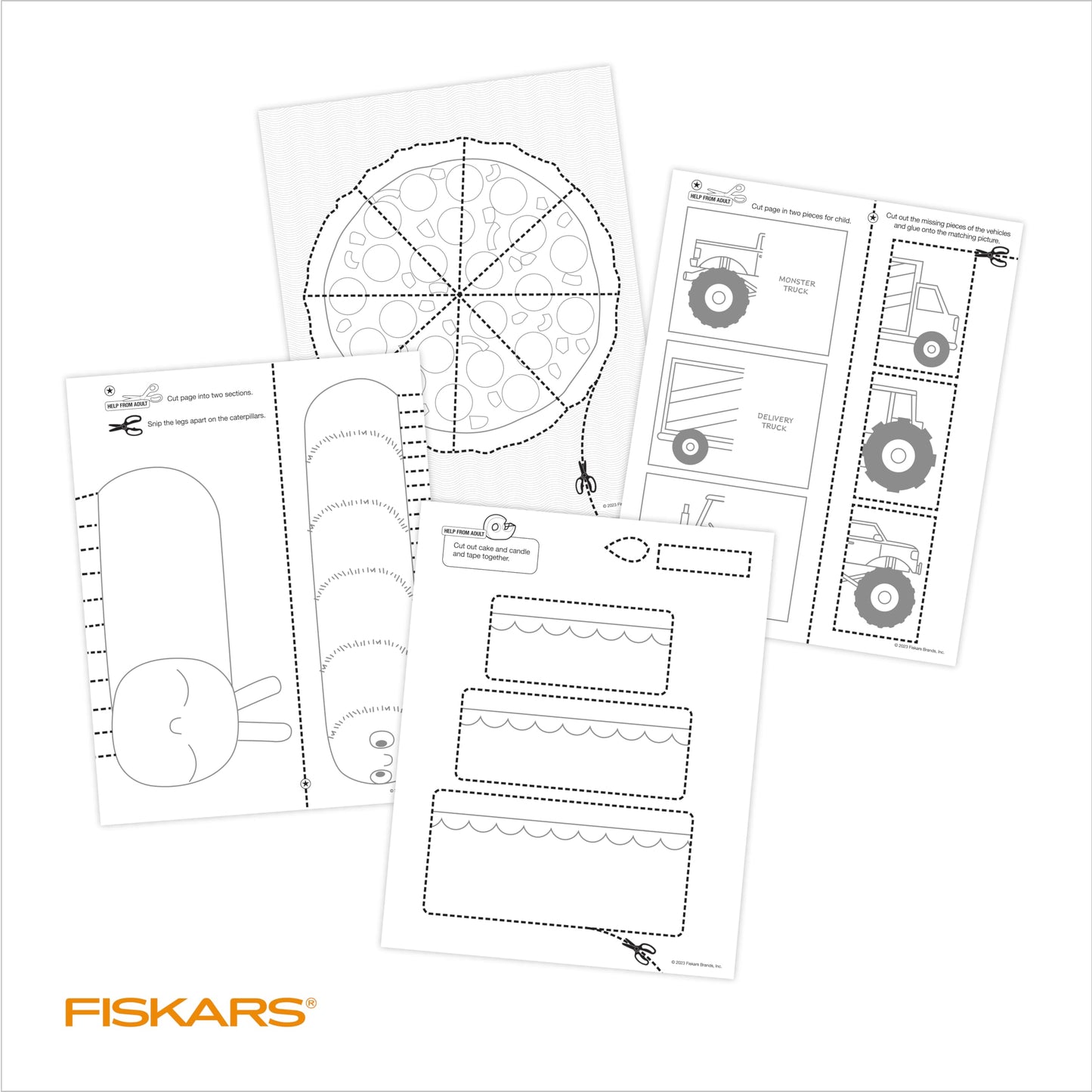 Fiskars Cut & Learn Kids Activity Book and Training Scissors - Gifts for Kids - Ages 3+