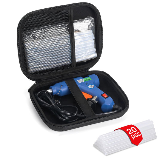 Mini Hot Glue Gun Set with 20 Sticks, Portable DIY Craft Glue Gun Kit with Hardshell Case for School, Arts & Crafts