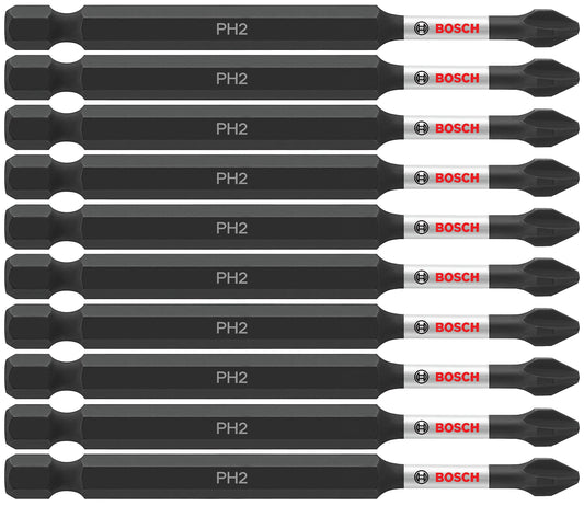 BOSCH ITPH235B 10-Pack 3-1/2 In. Phillips #2 Impact Tough Screwdriving Power Bits