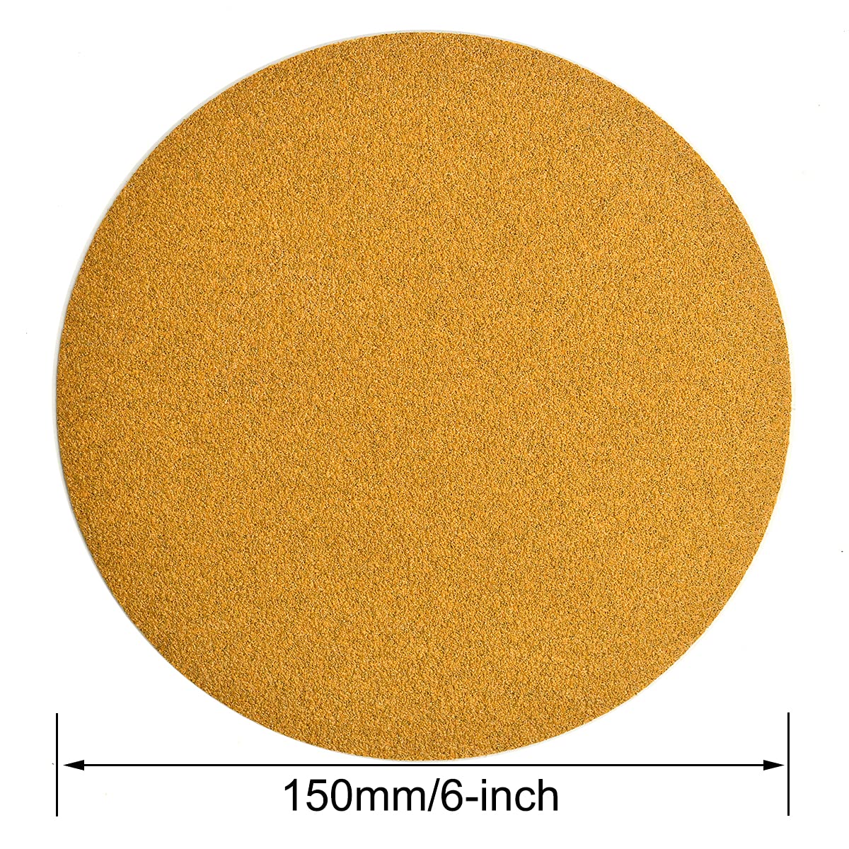 Aiyard 6-Inch No-Hole Hook and Loop Sanding Discs 80-Grit, Random Orbital Sandpaper for Automotive and Woodworking, 100-Pack