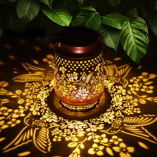 Elegant Solar Lanterns for Outdoor Garden – Waterproof Hummingbird Decor, Hanging Metal Lights for Patio, Backyard, Porch, Gifts for Women